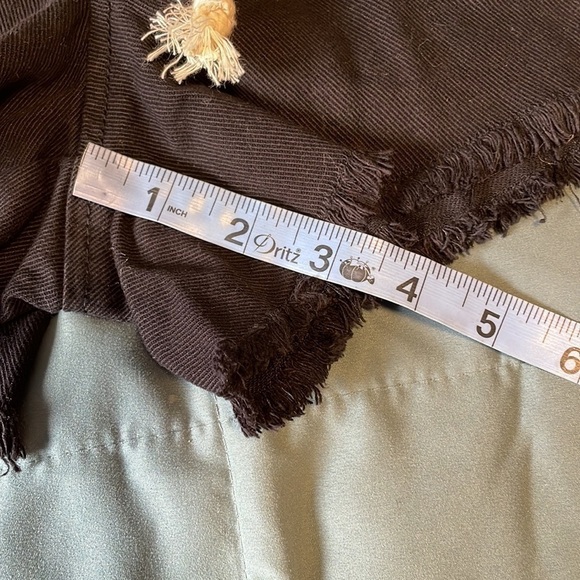 NWT Mid rise Pull-on Shorts XS Tinseltown Black FrayPocket Drawstring Elastic - Picture 13 of 14